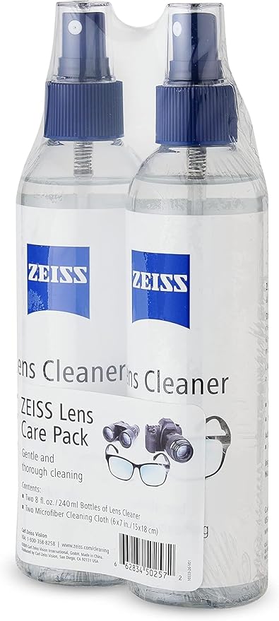 ZEISS Lens Care Pack – 2x 8oz Streak-Free Lens Spray and Microfiber Cloths - Image 3