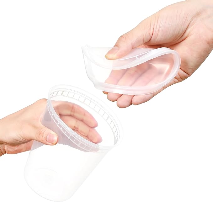 AOZITA 40 Sets 32 oz Plastic Deli Food Containers - Image 3