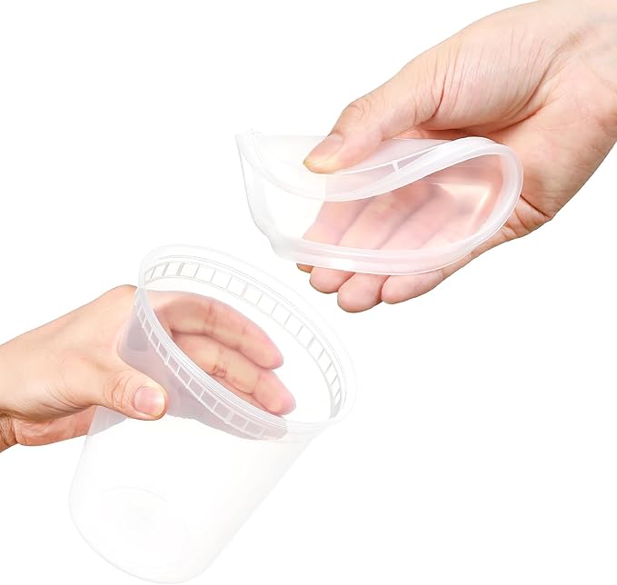 AOZITA 20 Sets 32 oz Plastic Deli Food Containers - Image 3