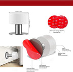 Door Stoppers with Extra Stickers, Self-Adhesive Door Stop with Black Rubber & - Image 4