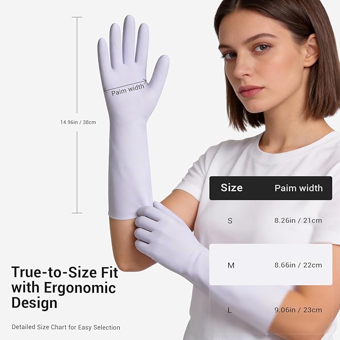 ThxToms 2 Pair Nitrile Dishwashing Cleaning Gloves, - Image 5