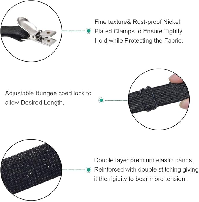 Bed Sheet Holder Straps, Triangle Elastic Mattress Cover Holder Fasteners - Image 2