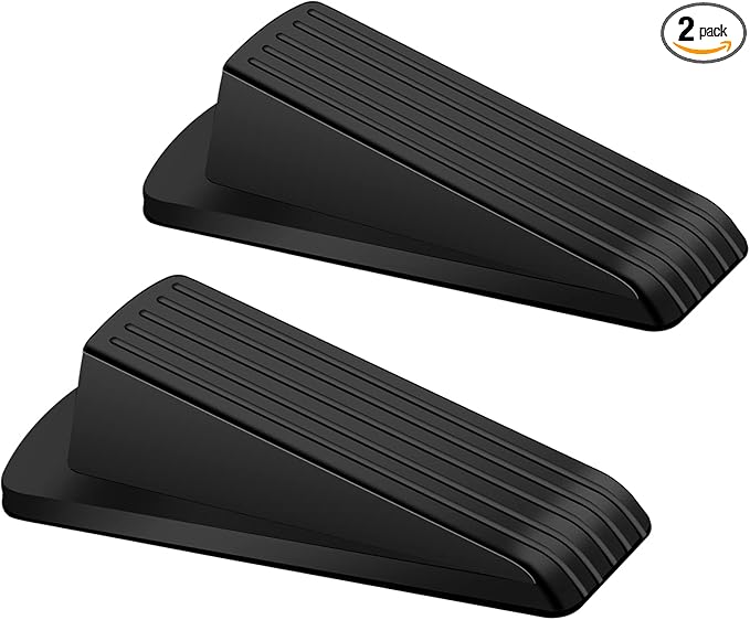 Door Stoppers, 2 Pack Premium Rubber Door Stoppers by CAGSIG
