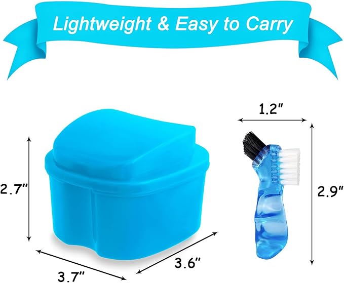 2 Pack Denture Case Dental Mouthguard Case, Denture Bath Box Cleaning - Image 6