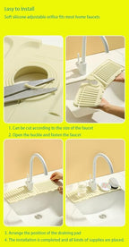 Sink Faucet Absorbing Mat, Kitchen Sink Splash Guard Longer Silicone Sink - Image 3