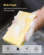 ARCLIBER Cellulose Sponges, Heavy Duty Scrub Kitchen Sponge, Clean Tough Messes - Image 5