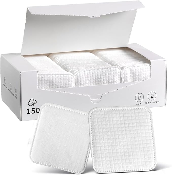 Large Soft Cotton Pads for Face- Lint-Free, Pressed Seam Design, Gentle on by Vexlytra