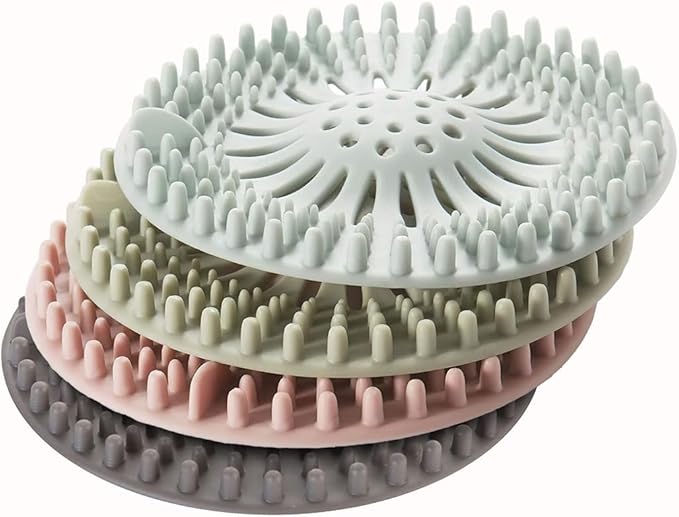 GD 4-Pack Silicone Shower Drain Hair Catcher Anti-Clog Shower Drain, Sink & by GlobalDigitronix