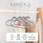 HOUSE DAY Premium Velvet Hangers 100 Pack Grey, Non-Slip Flocked Felt Hangers - Image 2