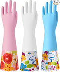 Bamllum 3 Pairs Rubber Cleaning Gloves, Household Kitchen Dishwashing Gloves by Bamllum