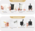 VIS'V Coat Hooks Wall Mount, Metal Self Adhesive 3 Prong Coat Hanger Hooks - Image 8