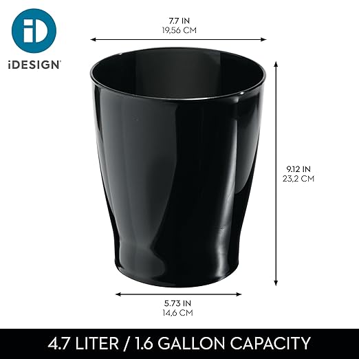 iDesign Small Round Bathroom Trash Can - Image 4