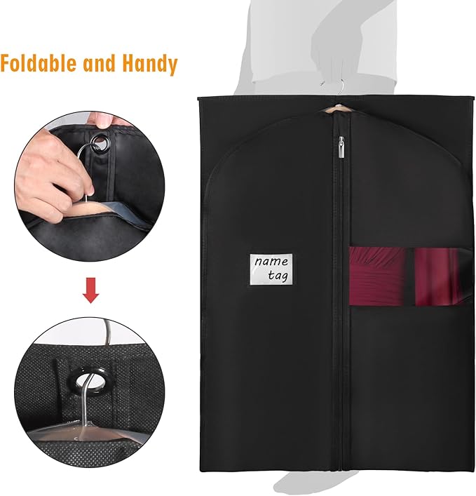 Syeeiex 72'' Long Dress Bags for Gowns, Garment Bags for Hanging Clothes - Image 6