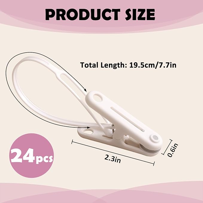 PURIPUFF 24 Pack Clothes Pins Clothes Peg Clip Pins - Image 2
