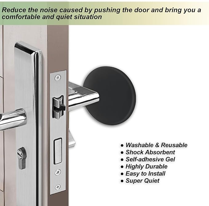 Door Stoppers for Wall with Strong Back Adhesive, No-Falling Round Door Knob - Image 2