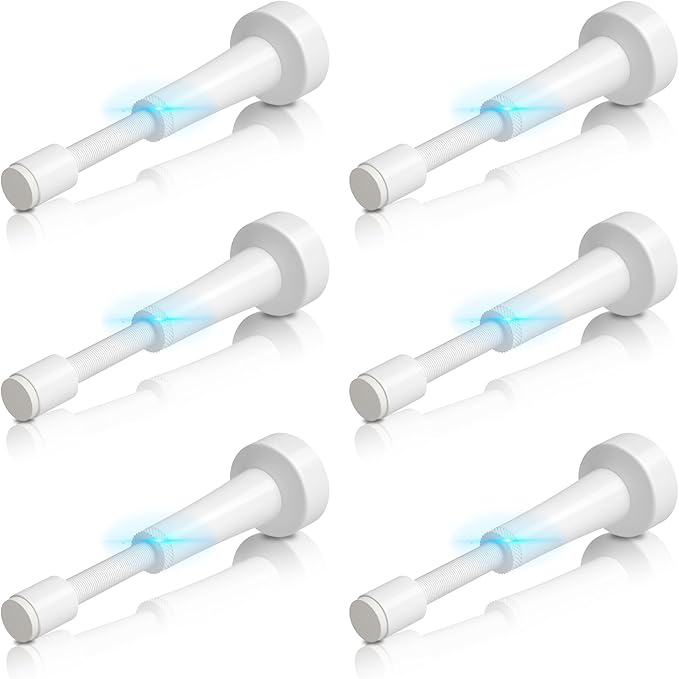 6Pcs Adjustable Door Stoppers for Bottom of Door, 3.07-4.45 in Aluminum White by brieieziy