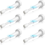 6Pcs Adjustable Door Stoppers for Bottom of Door, 3.07-4.45 in Aluminum White by brieieziy