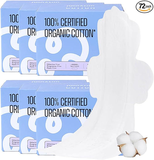 100% Organic Overnight Pads for Women, Ultra Thin Extra Heavy Flow Menstrual by RPELife