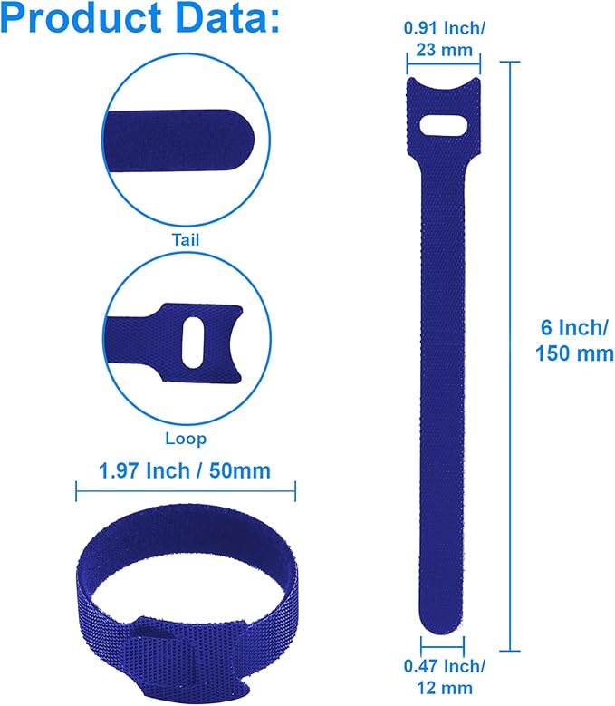 60 PCS 6 Inches Reusable Cable Ties, Wire Ties, Cord Organizer, Cable Organizer - Image 4