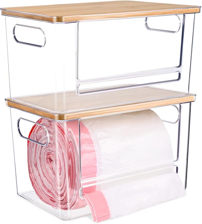 2 PCS Trash Bag Holder Dispenser Under Sink, Extra Large Garbage Bag Holder by Hiitytin