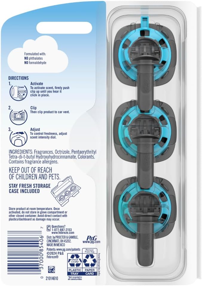 Febreze Car Air Freshener, Odor-Fighting Automotive Vent Clip, Gain Original - Image 11