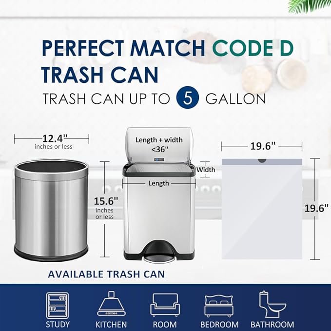 5 Gallon 80 Counts Strong Drawstring Trash Bags Garbage Bags by RayPard - Image 2