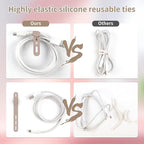 Oligei 25 Pcs Silicone Cable Ties, Cable Ties Reusable, High Elasticity Cord - Image 4