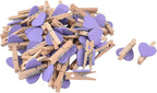 uxcell Card Photo Paper Love Heart Crafts Spring Pegs Mini Wooden Plastic Art by uxcell
