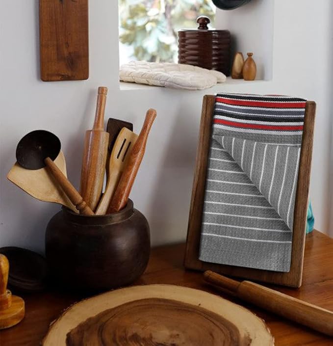 Urban Villa Kitchen Towels Waffle Stripes Dish Towels - Image 7