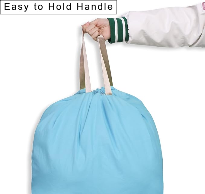 Cotton Canvas Laundry Bag with Handles & Drawstring Straps, Heavy Duty Extra - Image 3