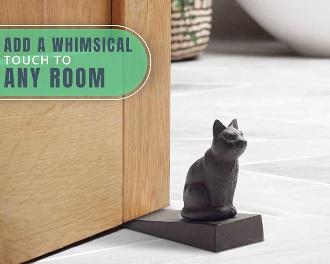 Comfify Vintage Cast Iron Cat Door Stop – One Decorative Wedge - Image 4