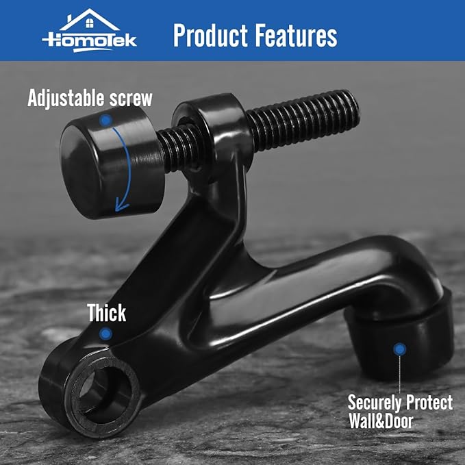 HOMOTEK 8 Pack Hinge Pin Door Stoppers, Adjustable Deluxe Heavy Doorstops - Image 2