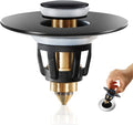 Black Bathroom Sink Stopper – Pop Up Drain Stopper & Sink Strainer, Universal by QYHNYJF