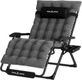 UDPATIO Oversized Zero Gravity Chair, 33In XXL Patio Reclining Chair with Cushion, Outdoor Folding Recliner with Pillows|Cup Holder|Foot Rest|Padded Headrest, Dark Grey, Support 500LB by UDPATIO