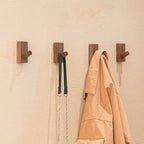 HomeDo 4Pack Adhesive Wall Hooks Hat Rack, Wooden Coat Hooks Wall Mounted - Image 2