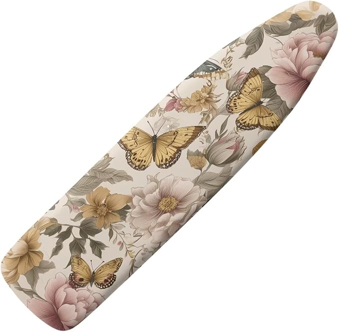 Butterfly Peony Print Ironing Board Cover Standard Size 15x54 Inch Iron Cover by Wanzuoeng