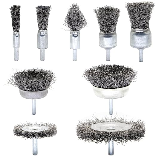 9-Piece Large Wire Brush Wheel Set by LingGan