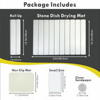 Large Stone Drying Mat for Kitchen Counter, 24x16 Inch Fast Drying & Super - Image 2