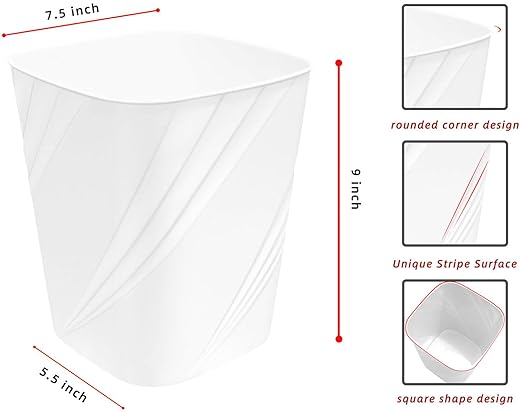 DAJITRE Small Plastic Trash Can Wastebasket Recycling Bin - Image 3