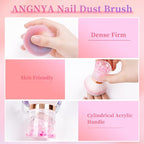 ANGNYA Nail Dust Brush, Round Nail Art Dust Powder Remover Brush - Image 5