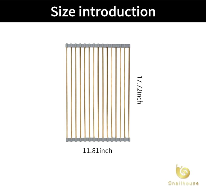 Snailhouse Roll Up Dish Drying Rack, Stainless Steel Dish Drainer Over The Sink - Image 2