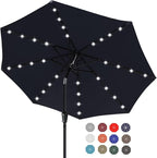 ABCCANOPY Durable Solar Led Patio Umbrellas with 32LED Lights 9FT (Deep Blue) by ABCCANOPY