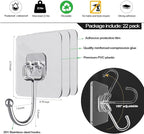 ZESLMG Large Adhesive Hooks for Hanging, 22 Pack Self Sticky Wall Hooks Heavy - Image 2