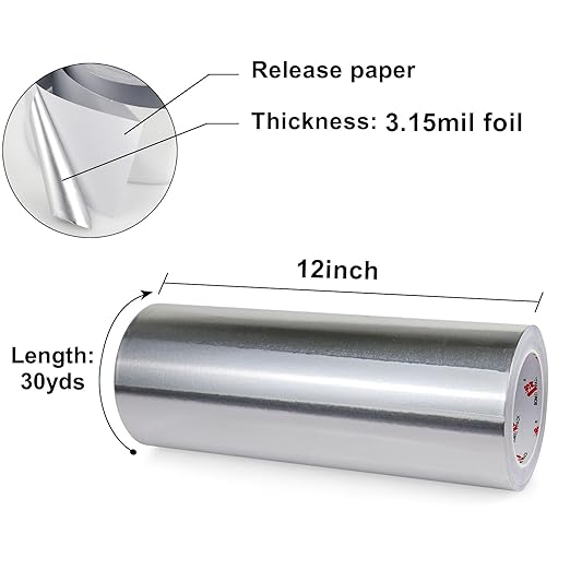 BOMEI PACK Aluminum Foil Tape, Heavy Duty Metal Foil, High Temperature Silver - Image 4