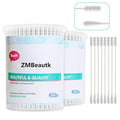 400pcs Organic Cotton Swabs for Infant Baby/kid/Adult, Round&Spiral Head Qtip by ZMBeautk