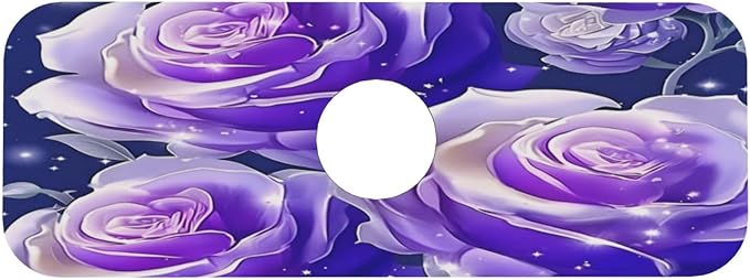 Blue Purple Rose Kitchen sink faucet pad, strong water absorption, anti slip - Image 9