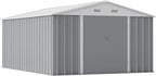 Greesum 10×14 FT Outdoor Storage Shed, Metal Storaged Sheds Without Floor, Tool Sheds with Lockable Doors and Sloping Roof for Garden, Patio, Gray by BuynowfromGreesum