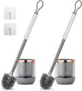 Toilet Bowl Brush and Holder 2 Pack Long Handle Toilet Brush by GUCOLUBU