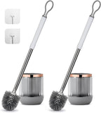 Toilet Bowl Brush and Holder 2 Pack Long Handle Toilet Brush by GUCOLUBU