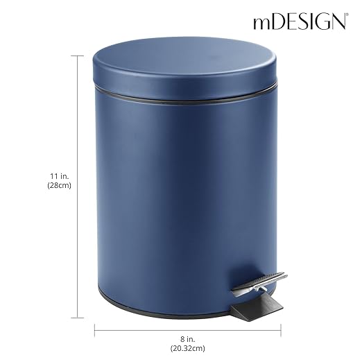 mDesign Pedal Bin — Metal Waste Bin - Image 3